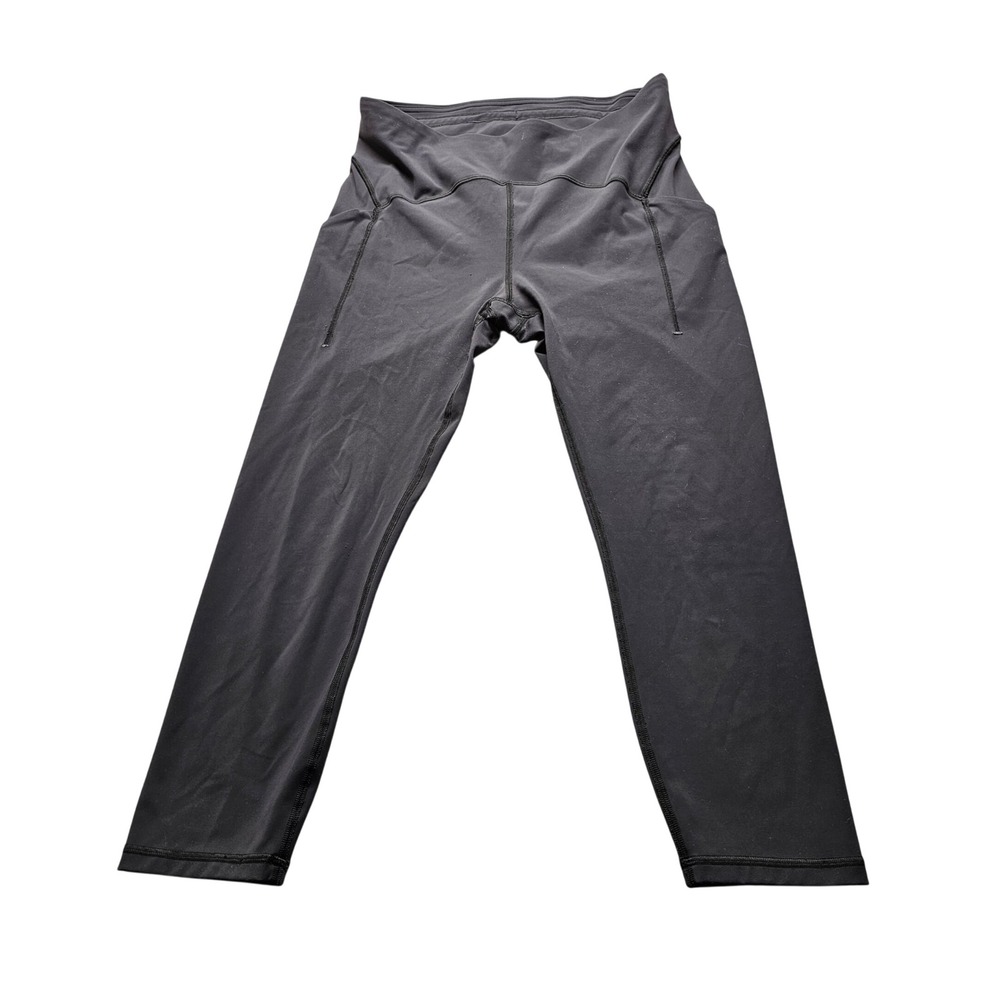 Lululemon All The Right Places Crop Leggings Womens 8 Black Yoga Pockets Pant